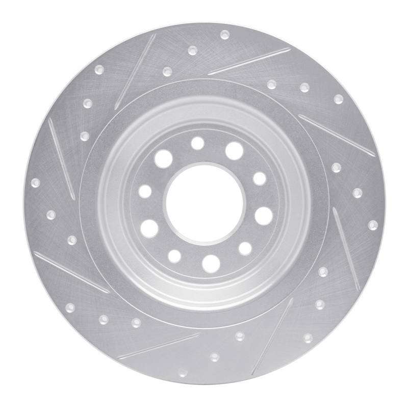 Jeep Cherokee Brake Rotor (1) - Rear Right - R1 Concepts - Drilled & Slotted - Silver - `14-`23